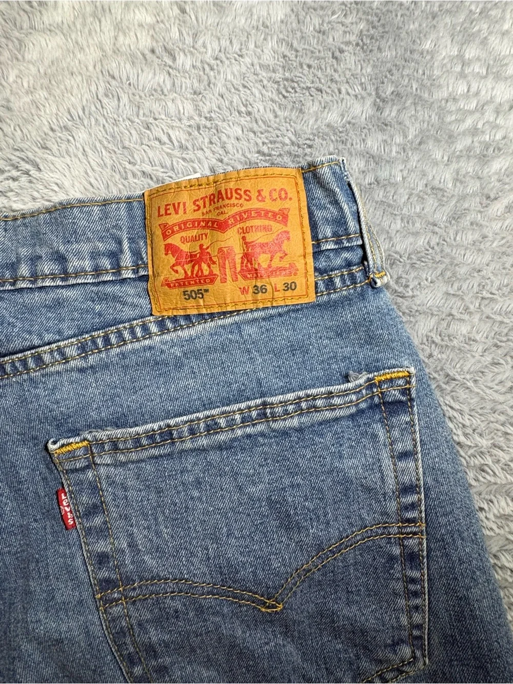 Levi's 505 Straight Leg Light Blue Denim Jeans